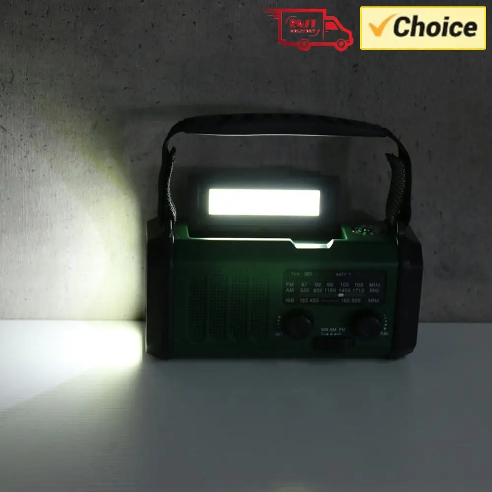 

Светодиодное аварийное радио с ручным динамо-генератором и солнечной зарядкой AM/FM/WB, 10000 мАч, с фонариком, лампой для чтения, зарядкой Type-C и компасом