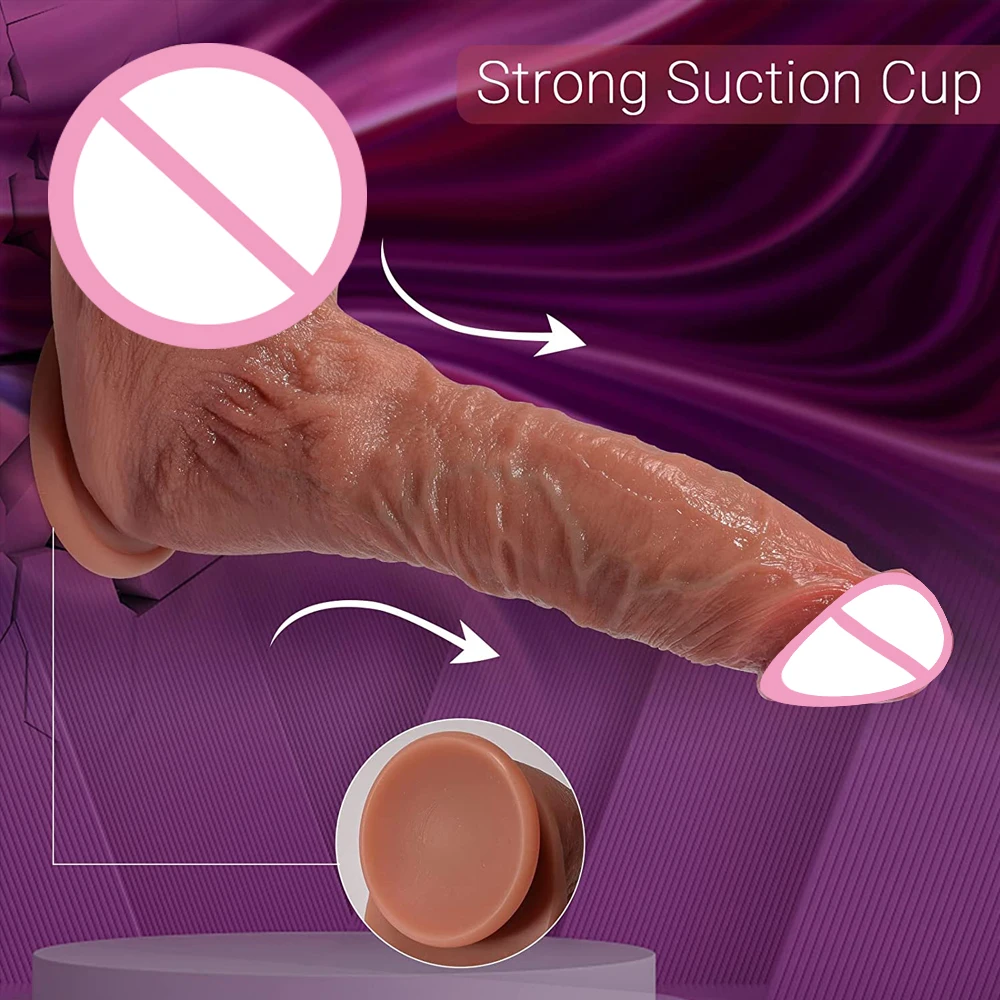 Silicone Realistic Dildos Flexible Anal Dildo with Strong Suction Cup Lifelike Fake Penis with Balls G Spot Sex Toys for Women