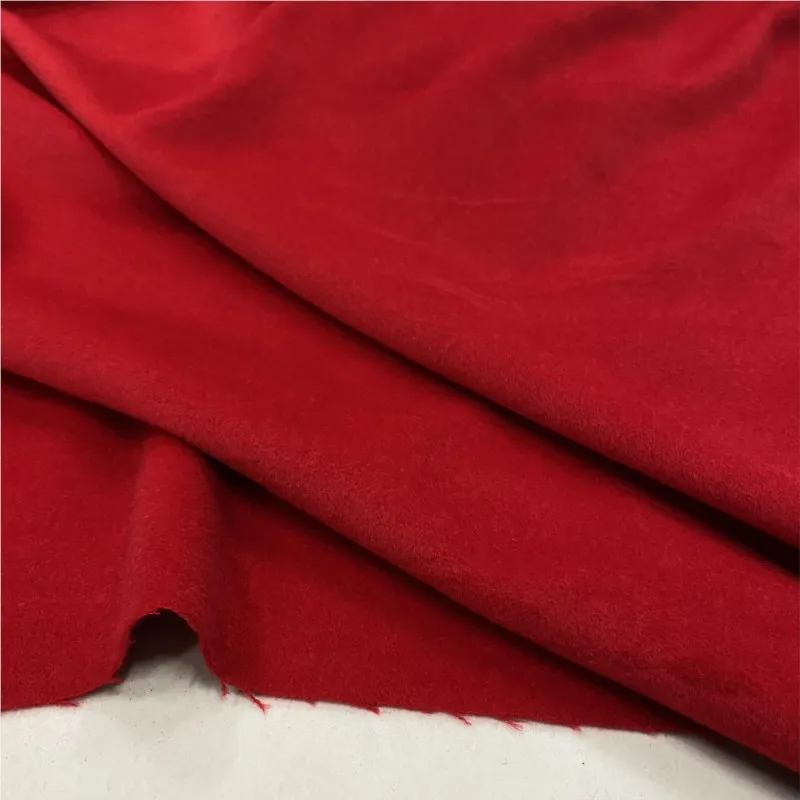 Autumn and winter double-sided plush fabric mountain reinforced solid color wool coat garment