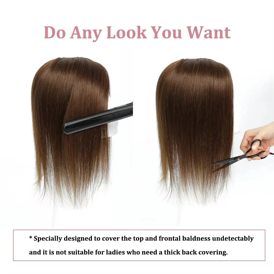 توبر شعر بشري 100% بمشبك | قطعة شعر مع مشابك قوية | لا زلة ولا الشريحة | متعدد الألوان | التسليم السريع #5