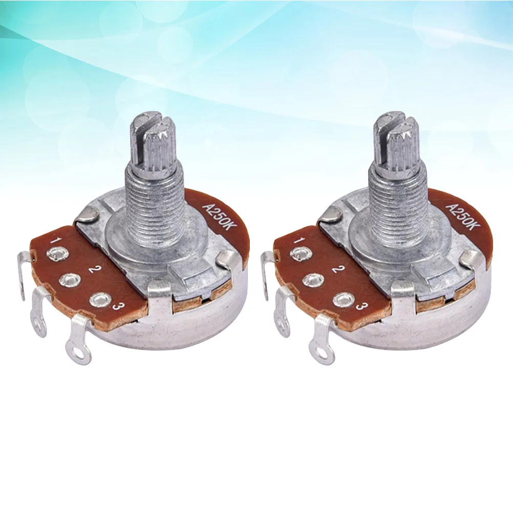 

2Pcs A250K Potentiometer Large Audio Tone Switch Silver Single Core Volume Guitar Amp Electric Guitar Parts Accessories