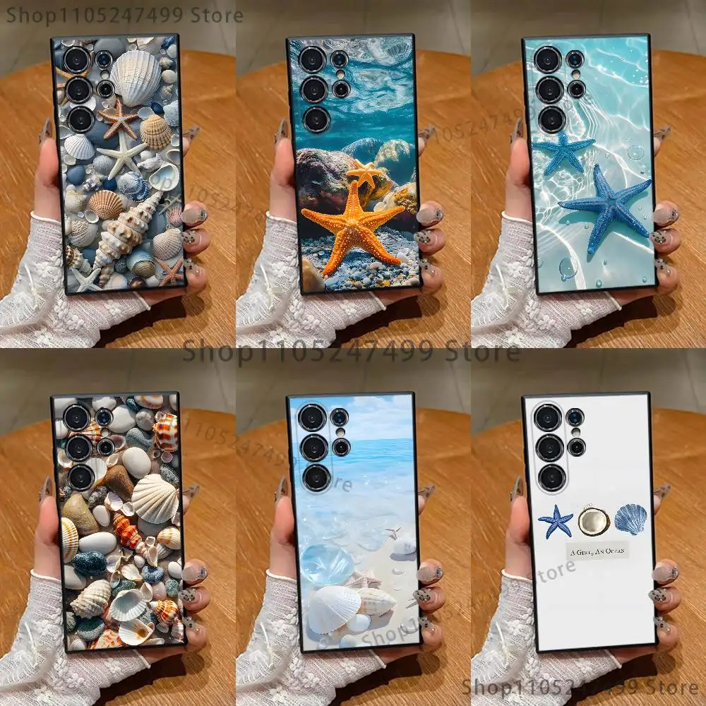 

starfish shells Phone Case For Samsung S25,S24,S21,S22,S23,S30,Ultra,S20,Plus,Fe,Lite,Note,10,9,5G Black Cover