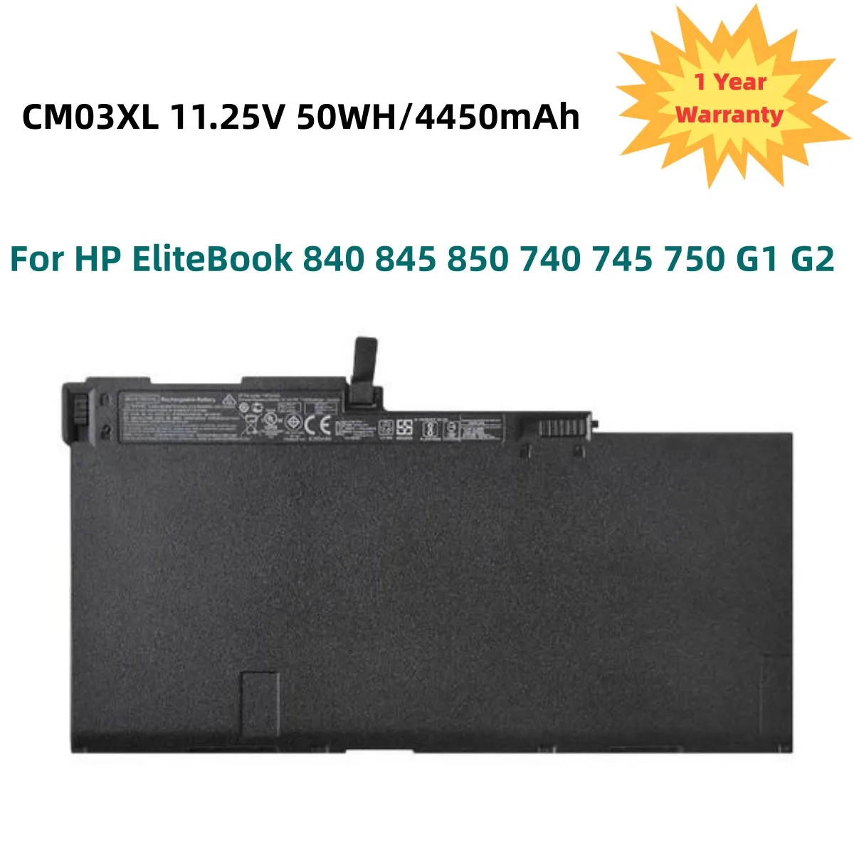 Аккумулятор 11,25 в 50 Вт/ч CM03XL для HP EliteBook 840 845 850 740 745 G1 G2 Series HSTNN-DB4Q LB4R E7U24AA 750-716724