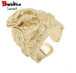 Bubble Letter Saddle Ring for Men Real Copper Adjustable Hip Hop Jewelry