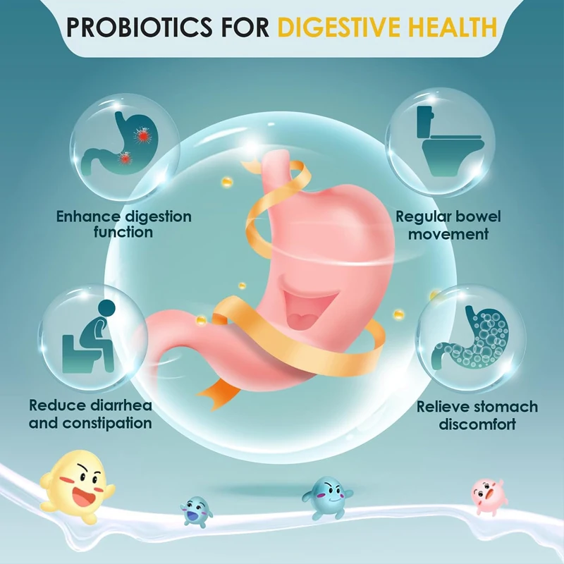 Men\'s probiotics and prebiotics promote digestive health, 50 billion colony units, used for immunity/prostate, 10 strains