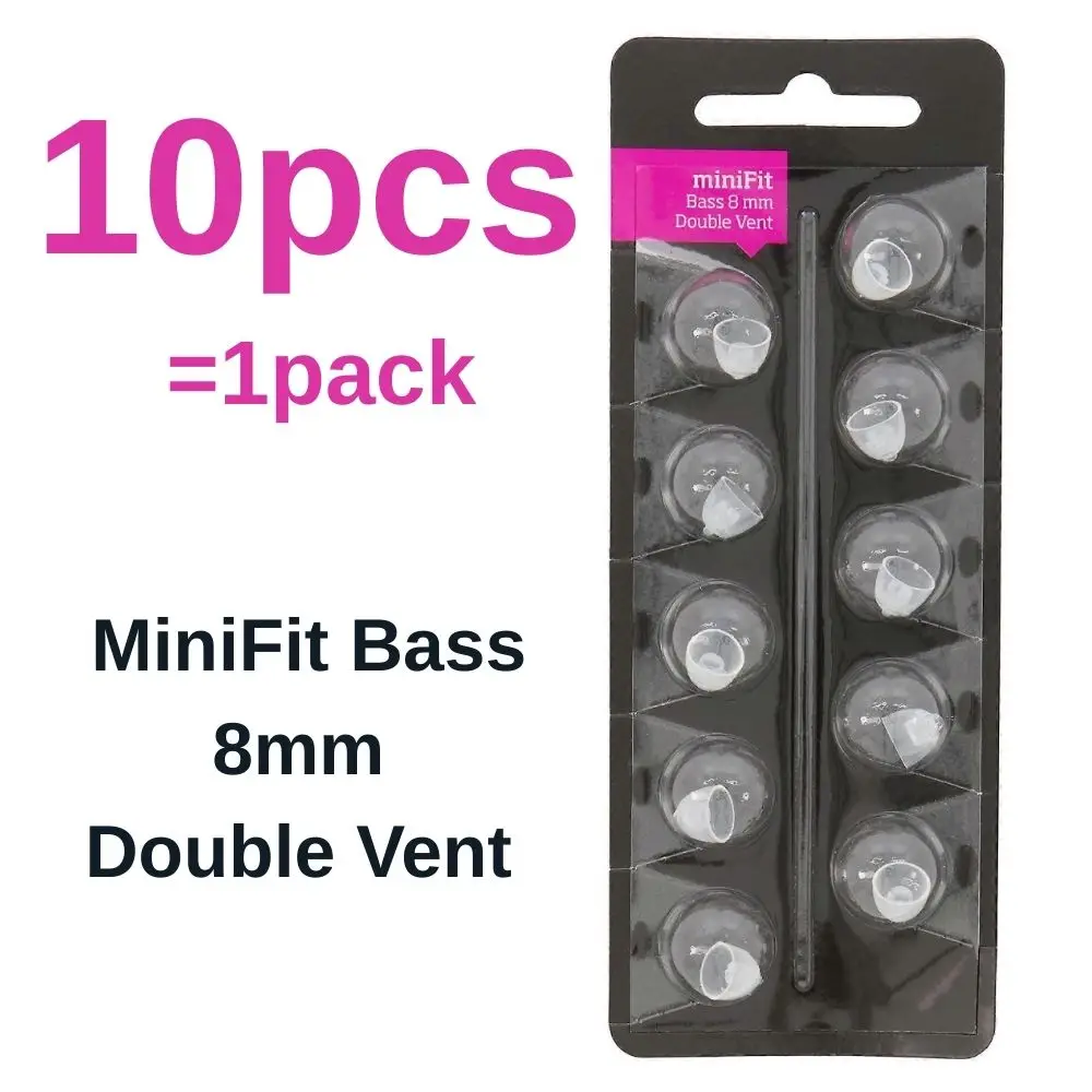 Oticon MiniFit Bass 8mm Double Vent Dome Universal Domes for Oticon Hearing Aid 1pack(10pcs)  Hearing Aid Dome Supplies
