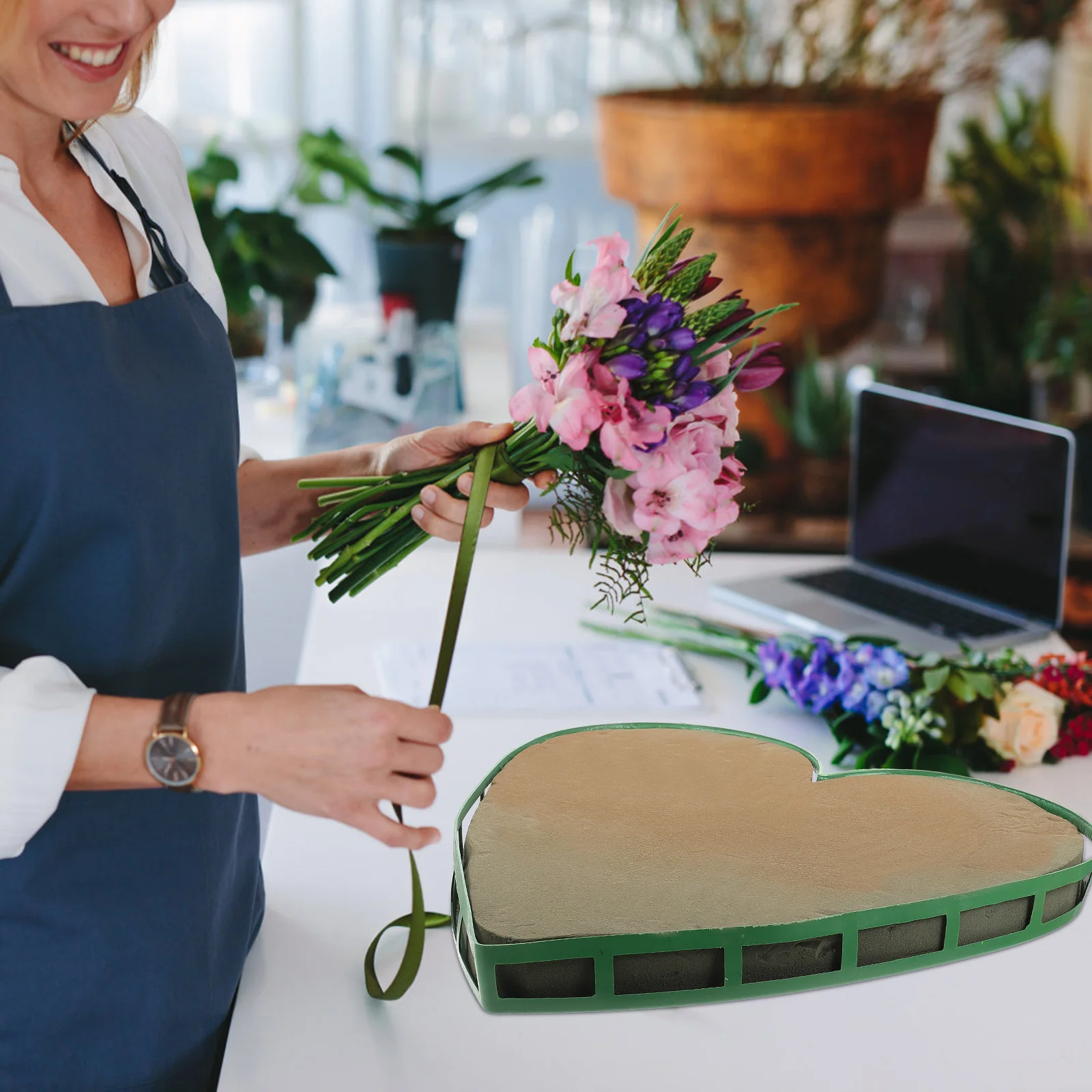 1 قطعة زهرة رأس السيارة الديكور DIY بها بنفسك زهرة الطين مع كوب الشفط لحفل الزفاف متجر المنزل استخدام الأخضر كبير على شكل قلب الأزهار