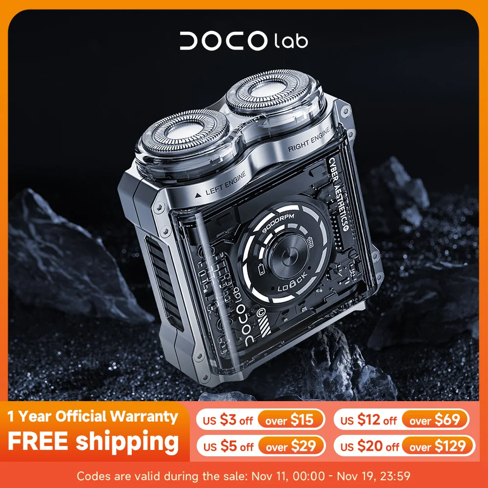

DOCOLAB Metal Electric Shaver Mini Portable Magnetic Double-Headed Beard Trimmer Full-Body Washing Shaving Razor For Men