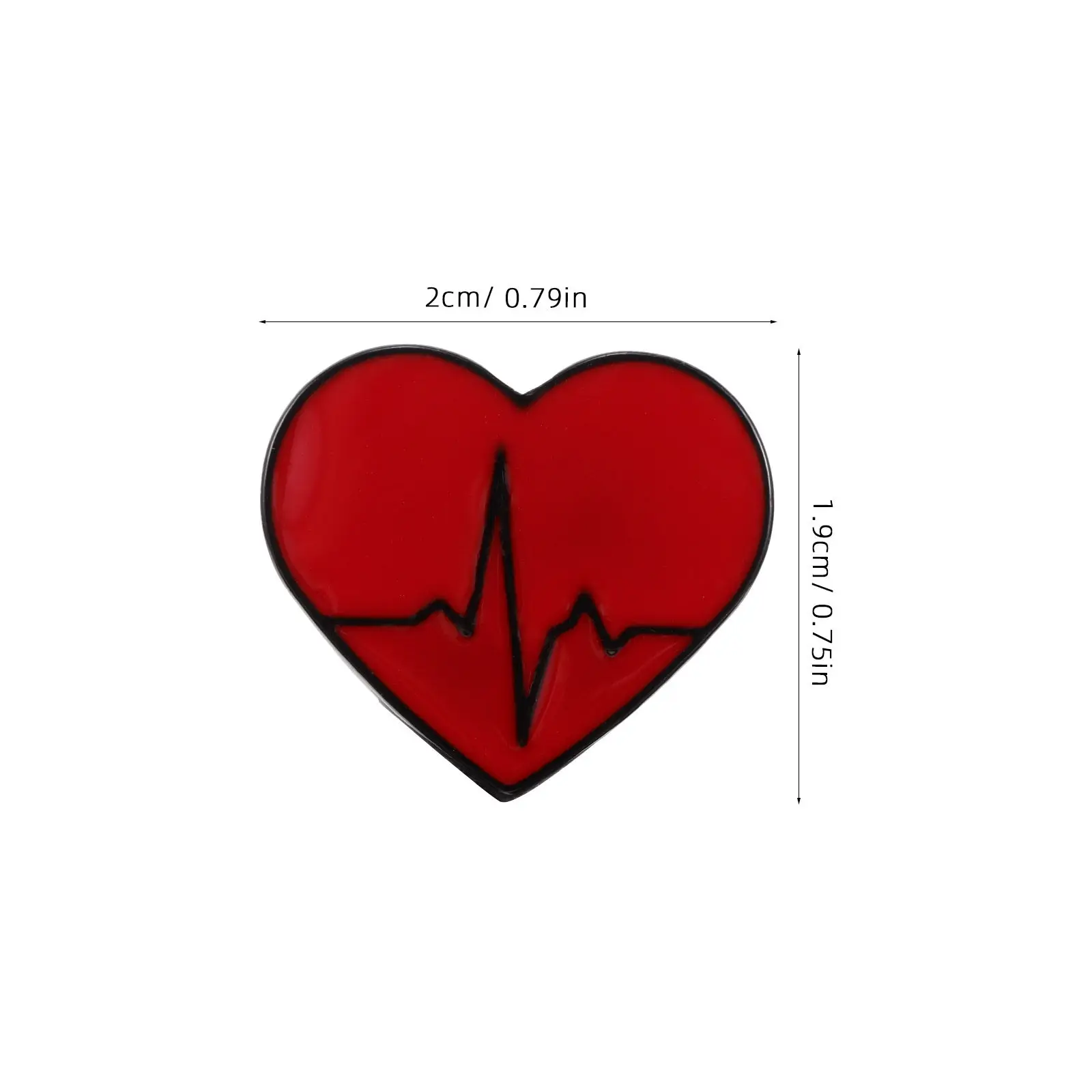 10Pcs Red Heart Brooch Heart Shape Zinc Alloy Lapel Pins Valentines Breast Cancer Awareness Nurse Doctor Jewelry