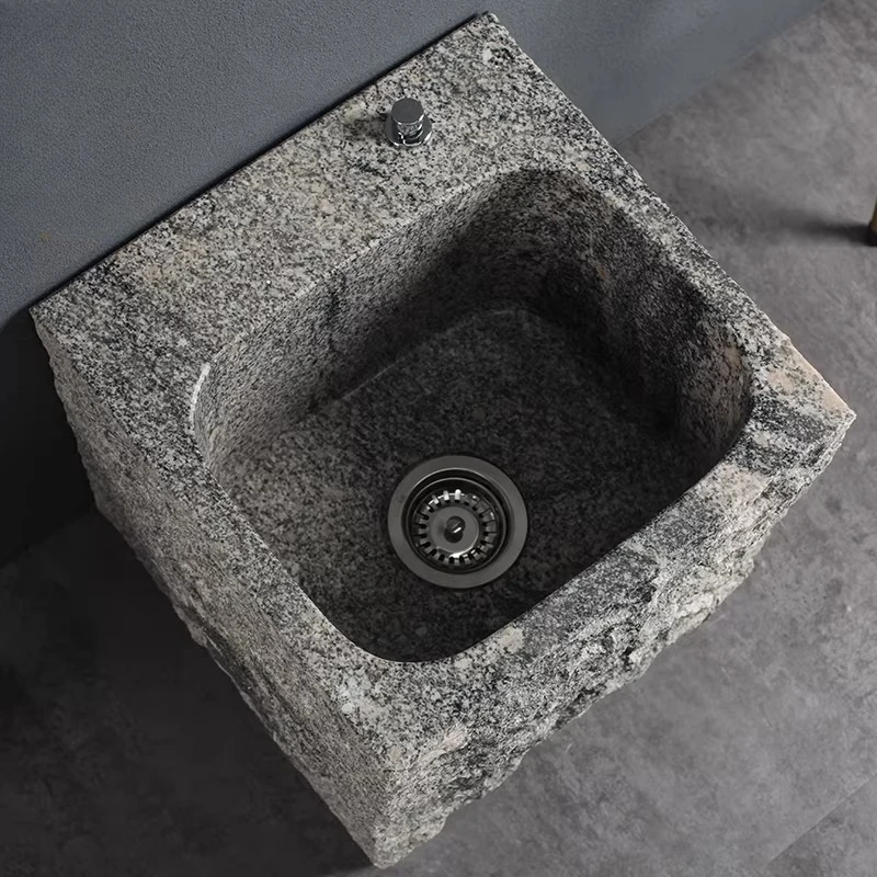 Mop Pool Household Balcony, Outdoor Courtyard Marble Floor-to-ceiling Mop Pool Sink