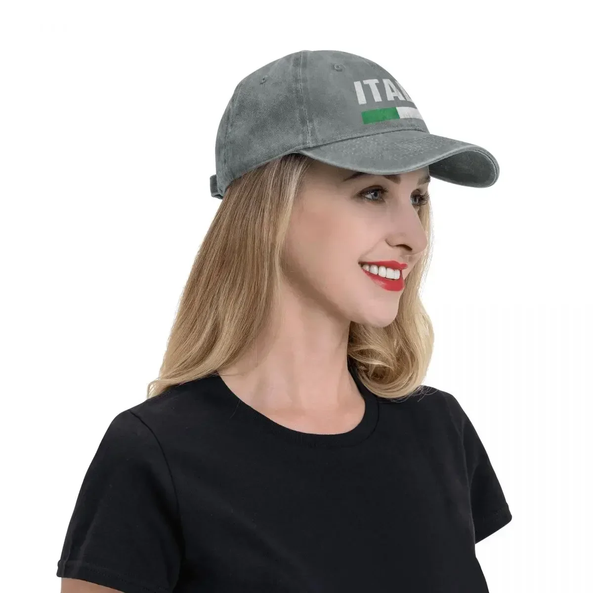 Gorra de béisbol con bandera italiana para hombre y mujer, gorro informal de tela vaquera con estampado de papá italiano, ideal para el verano, 2022