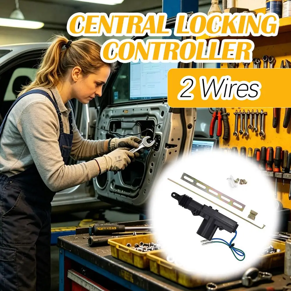 

Universal 12V Car Central Door Lock Actuator Motor, System 2-Wire Heavy Part Auto Power Duty Replacement with Hardware, Loc M0K5