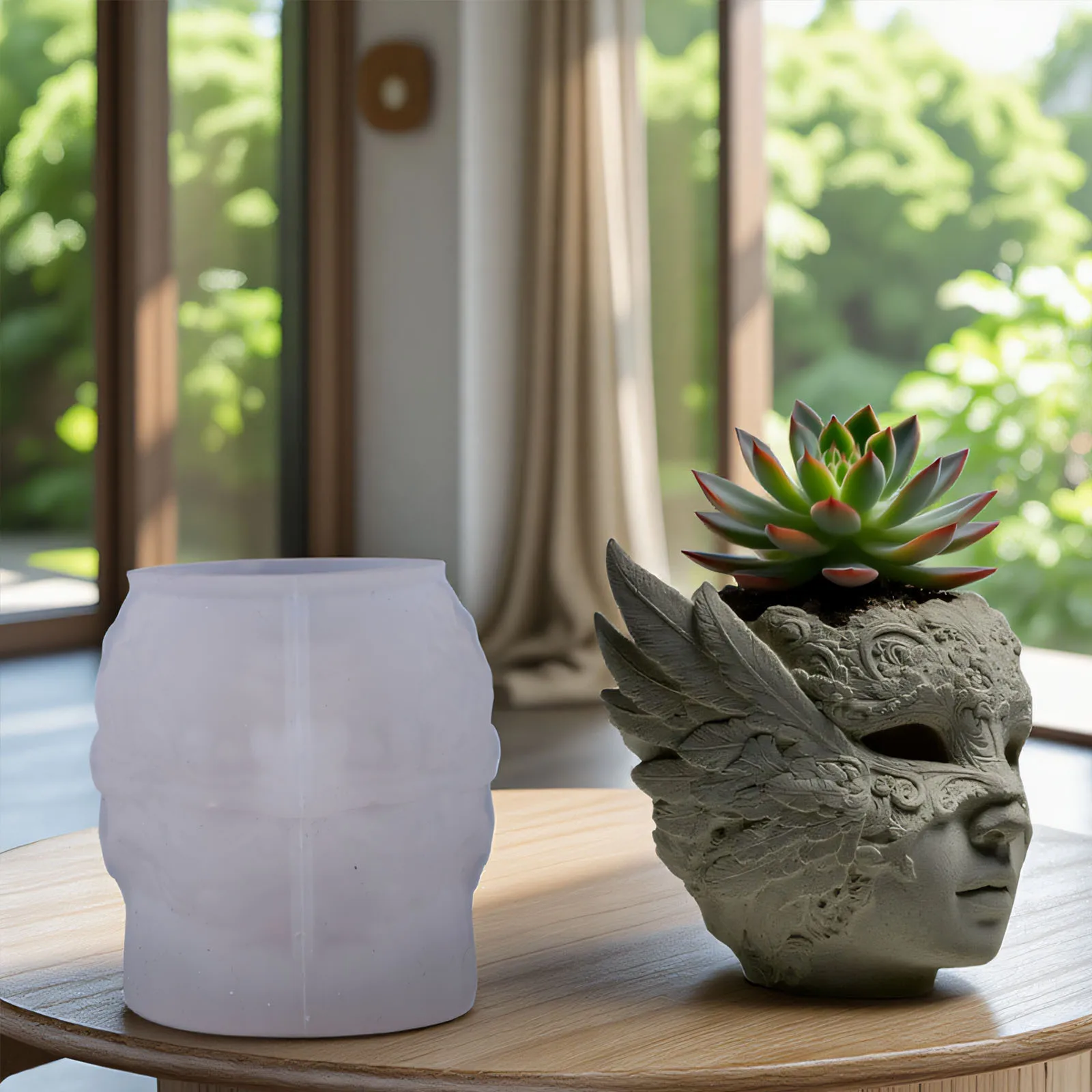 

Masquerade Mask Mold for DIY Cement Planters - Gothic Style Resin Candle Cup & Decorative Container for Home Decor