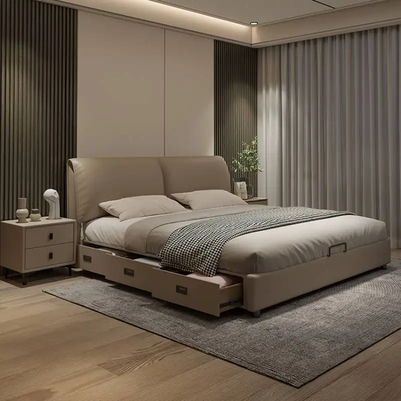 

Aesthetic Modern Double Bed Bedroom Luxury Elegant Luxury Queen Size Bed Frames Twin House Camas De Dormitorio Home Furniture