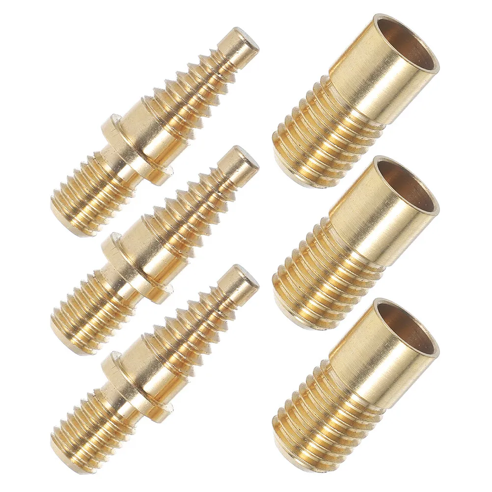 

3Sets Pool Cue Extension Screw Set Tower Design Copper Joint Screws for Billiard Cue Stability Accuracy Home Club Public Venues