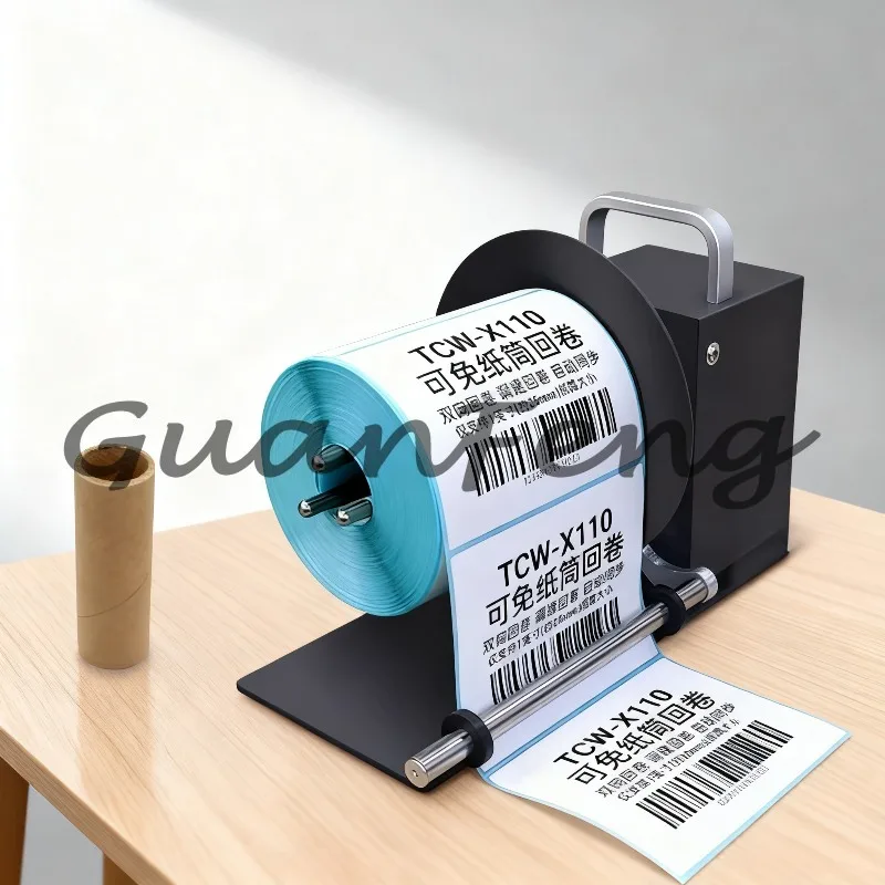 TCW-X110 Fully Automatic Coreless Label Rewinding Machine, 220V Self-adhesive Label Paper Rolling Rewinder