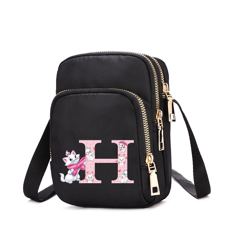 Bolso de lona de Disney para mujer, bolsa de un solo hombro, con 26 letras en inglés, A-Z Marie Cat