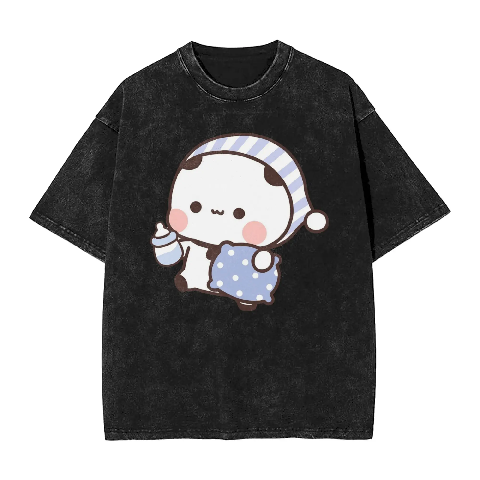 

BuBu Panda Going To Sleep with DuDu Bear Футболка Летние футболки в уличном стиле Хлопковая футболка для мужчин Футболки с коротким рукавом