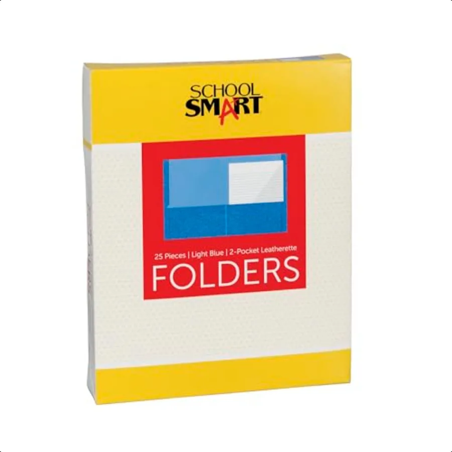 

ExtraLarge Folders with Pockets 9 x 12 Inches Light Blue Pack of 25