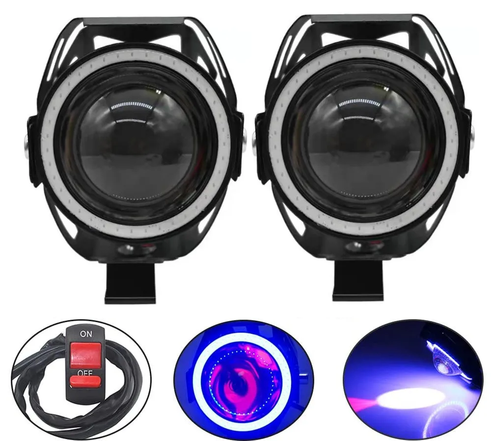 

Светодиодные мотоциклетные ангельские глаза, светодиодные вспомогательные лампы для мотоциклов U7, прожекторы для фар, мотоциклетные фары, супер яркие, 125 Вт, 2 шт./компл.