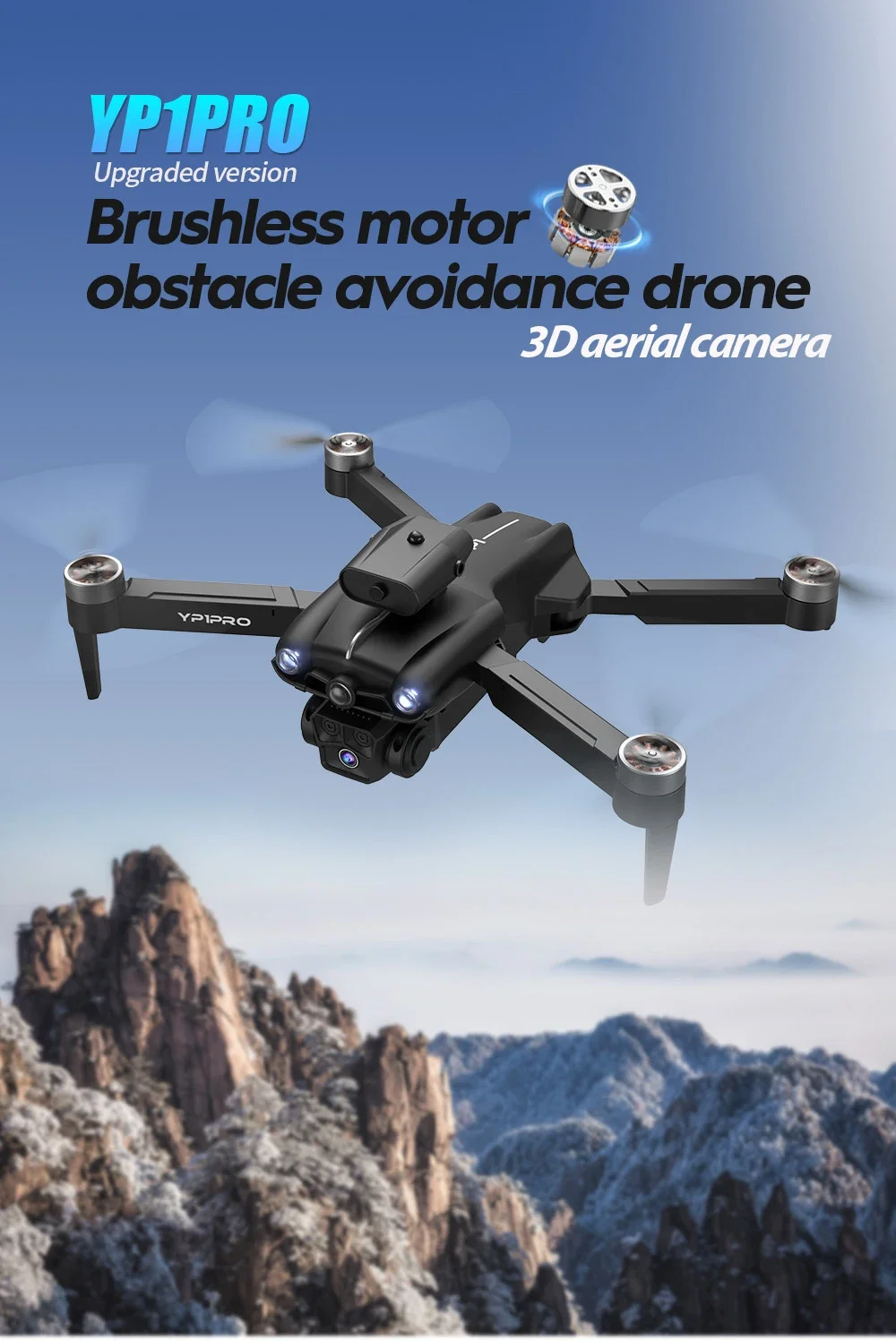 Description Picture 2 of itemYP1pro Dron 4k HD three Camera Professional Brushless Motor Aerial Photography Aircraft Optical flow RC Quadcopter Drone Toys