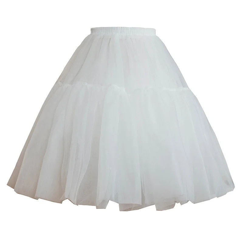 Ball Gown Underskirt Short Dress Cosplay Petticoat Chiffon Tow Bones Lolita Petticoat Ballet Rockabilly Crinoline