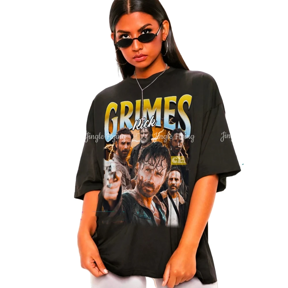 Рубашка Эндрю Линкольн Рик Гранмс Негабаритная футболка унисекс