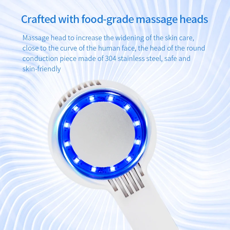 Hot Cold Facial Hammer Massager Blue Light Skin Care Device Lifting Firming Essence Import Pore Care Home Use Beauty Machine