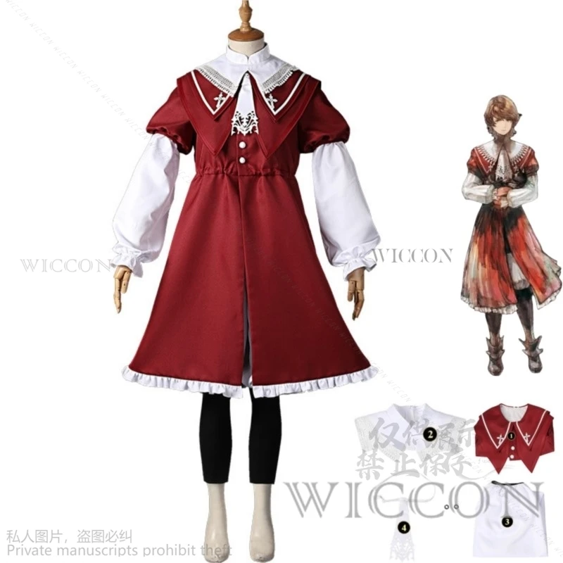 

Anime Game Final Fantasy XVI FF16 Joshua Rosfield Cosplay Costume FFXVI Doujin Red Dress Coat Man Woman Kawaii Halloween Suit