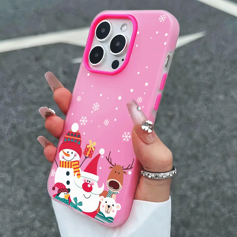 Christmas Phone Case For Samsung S25 S26 S24 S23 S22 Ultra Plus A57 A27 A17 A16 A56 A55 A07 A06 Santa Claus Elk Snowflake Cover