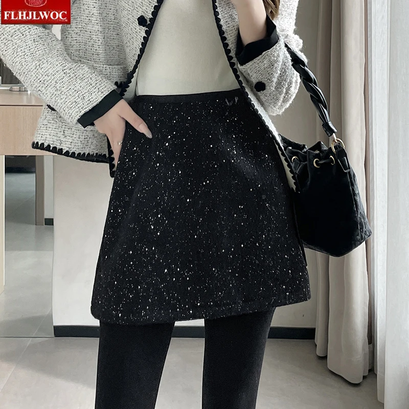 厚手のミニスカートオールマッチ新年キュートスイートガールズ日本プレッピースタイル女性ハイウエストファッション FLHJLWOC ブラックブリンスカート