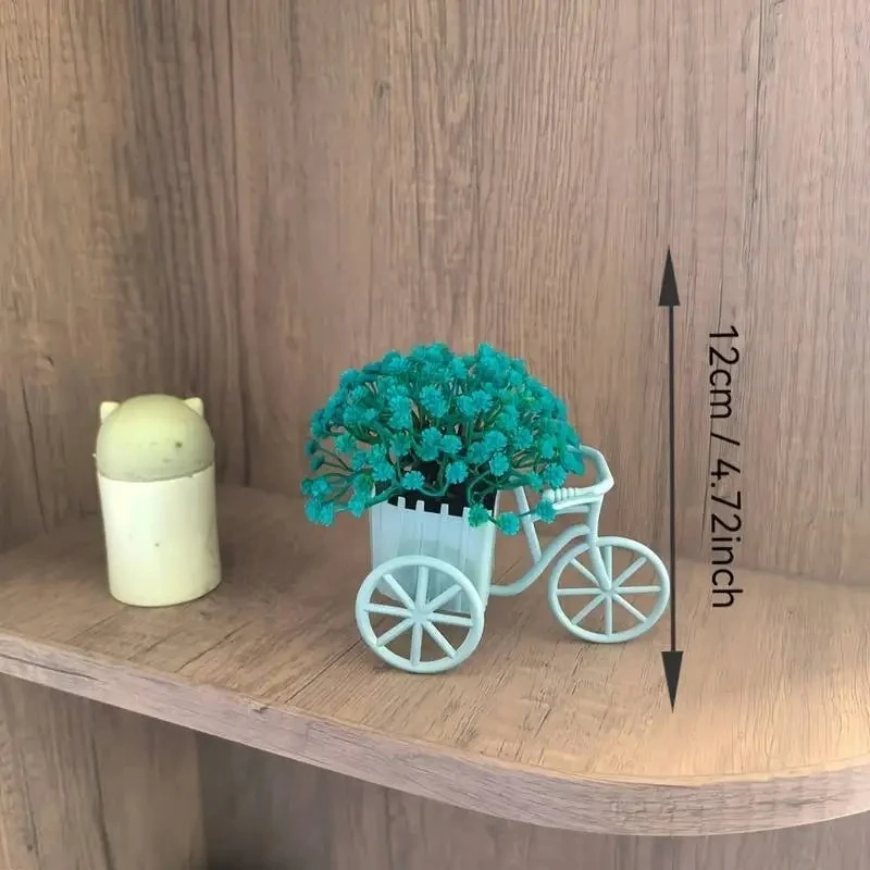 1Pc Simulated Flower Tricycle Float 26 Mesh Starry Sky Plant Countryside Style Indoor Home Living Room Decoration With Small Orn