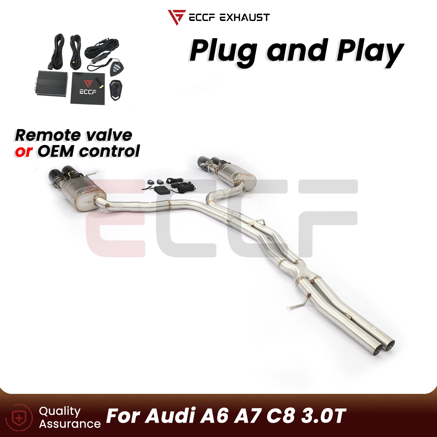 

Sporty Stainless steel Catback exhaust system FOR Audi A6 A7 C8 3.0T Aggressive Exhaust Sound Plug and Play Performance Upgrade