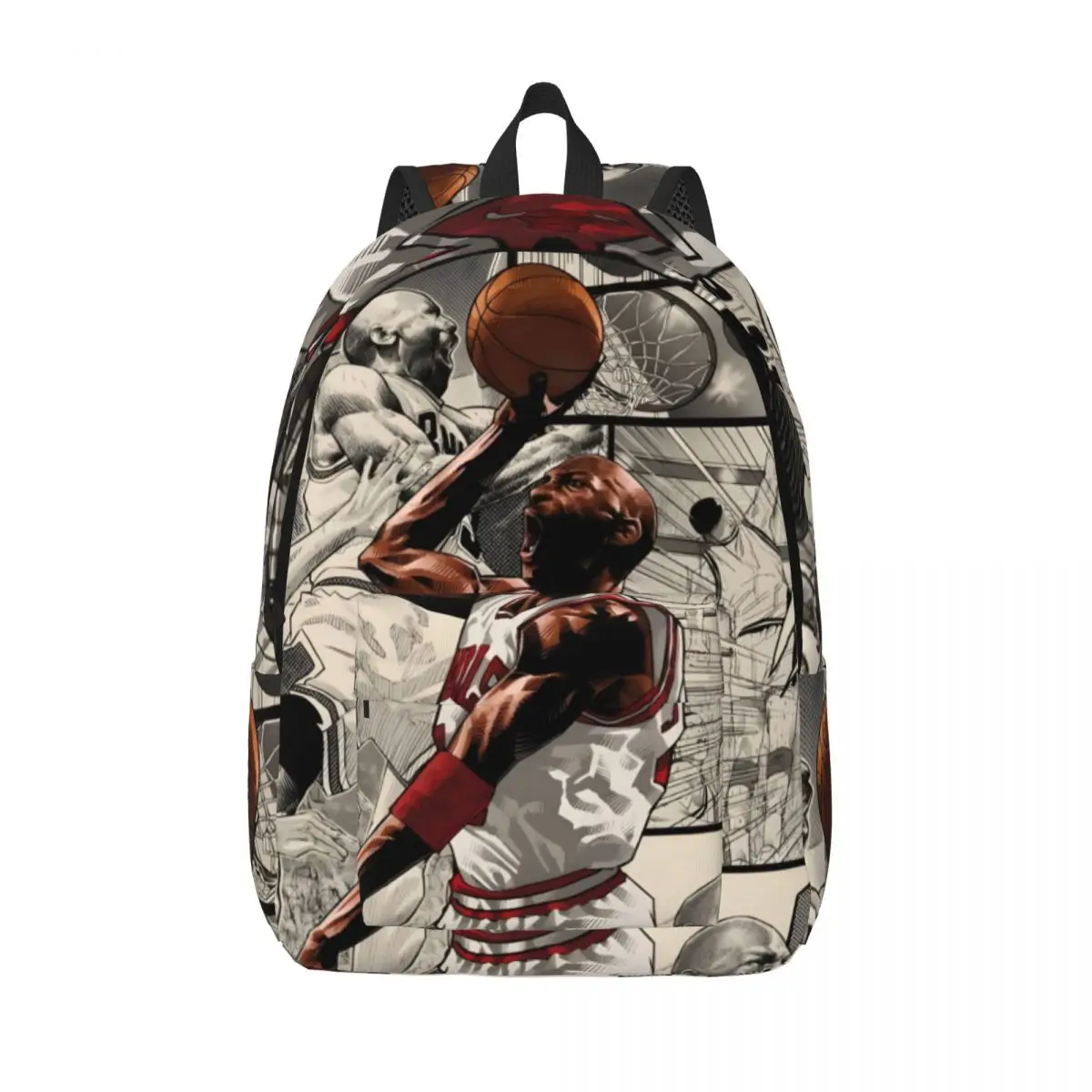 M-Michael-Jordan New Fashionable Pattern School Bag Print Lightweight Backpack 15.7in 17.7in