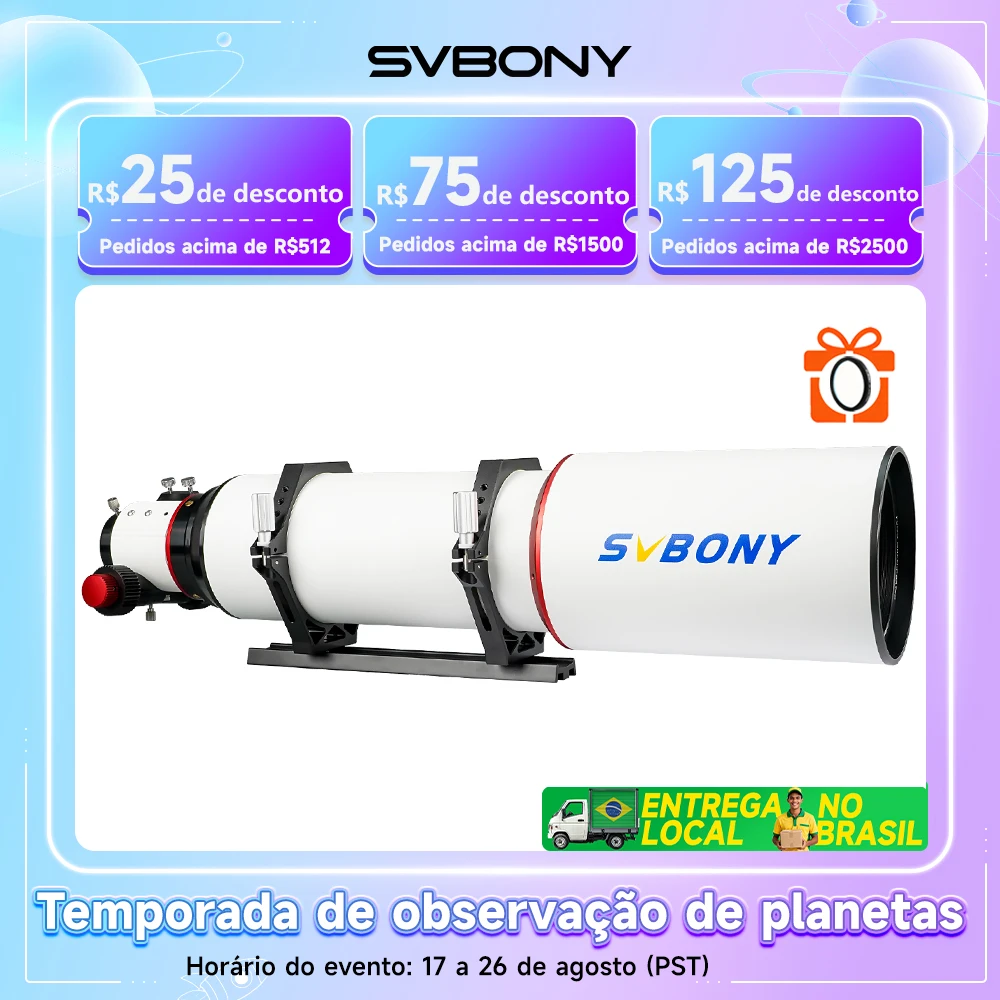 SVBONY SV550 Telescópio Refrator APO 80mm FPL51