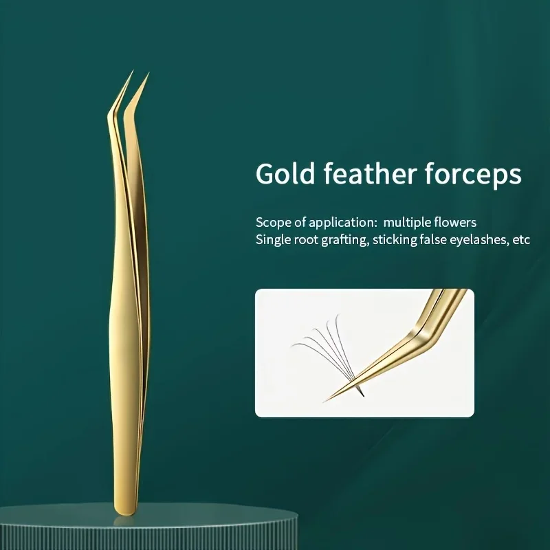 Pinzette per ciglia ad alta precisione Strumento per l'apligamento delle ciglia finte per l'estrazione delle ciglia dritte e curve
