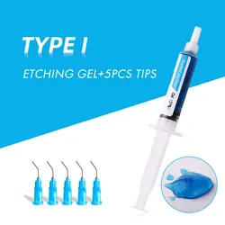 Dental Etching Gel 37% Dental Materials Teeth Cleaning Adhesive Resin Braces Bonding Glue Phosphoric Acid Etchant+5pcs Tips