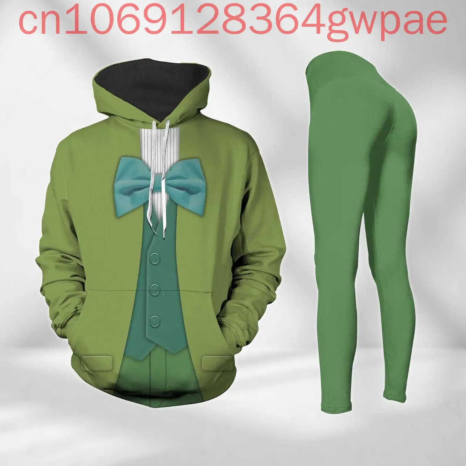 Disney Alice In Wonderland ผู้หญิง 3D Hoodie Legging ชุดลําลองผู้หญิงกางเกงโยคะเสื้อกันหนาวแฟชั่นชุดกีฬา