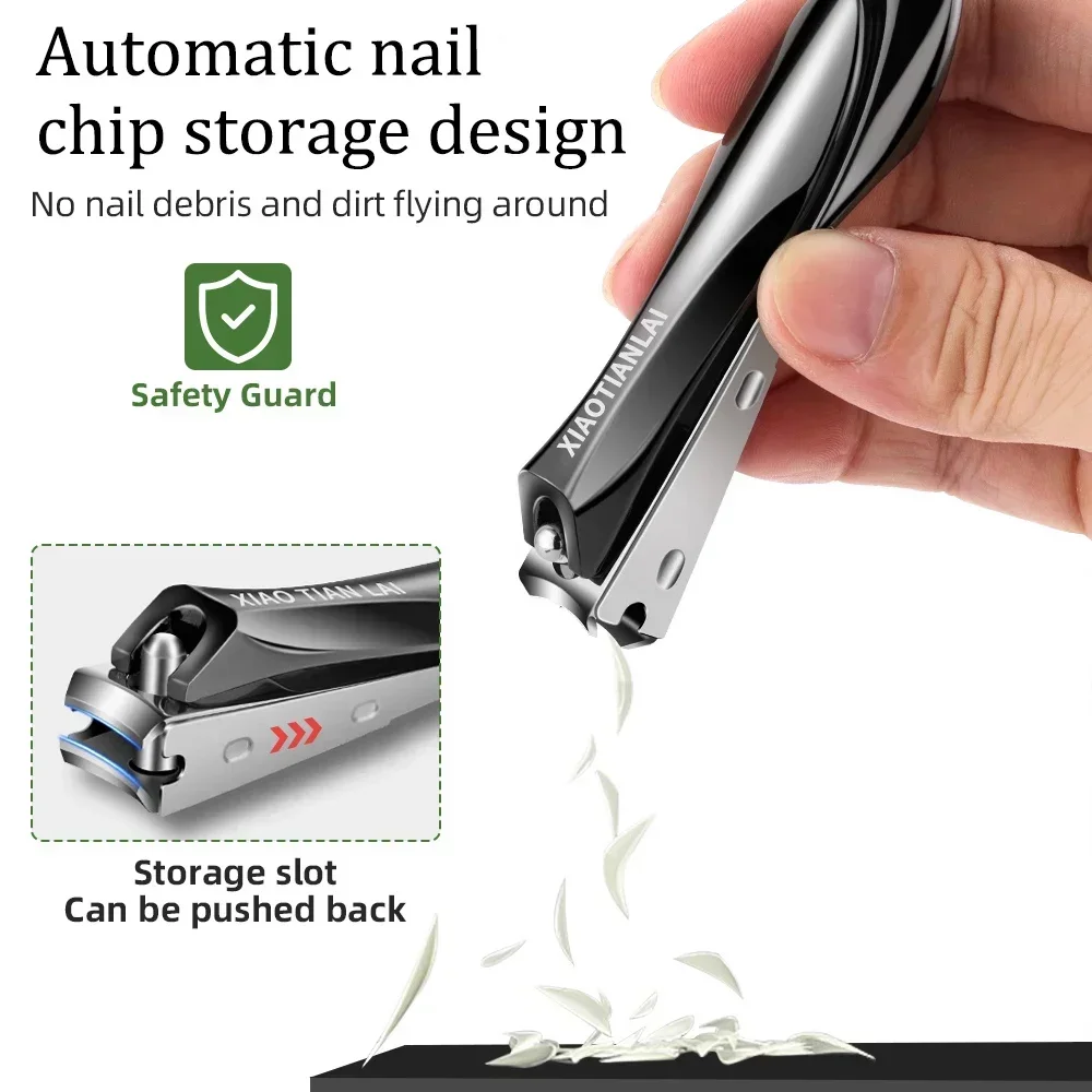 Stainless Steel Nail Clippers Toenail and Nail Clipper Cleaner Personal Care Trimming Tools Splash Proof Nail Clippers