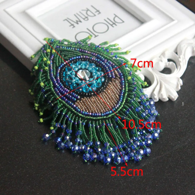 Multicolor Rhinestone Handmade Fashion Tassel  Shoulder Board Badges beads Fabric Metal  Epaulette Military Pin on Brooch Medal