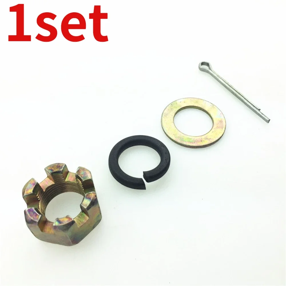 1set Electric tricycle accessories Half shaft nut rear axle screw nut Spring washer Flat washer Cotter pin