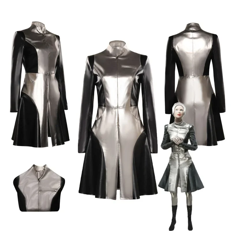Atomic Heart tereshova kostum wanita gaun rok kulit mantel seragam pesta karnaval Halloween pakaian kasual anak perempuan js280
