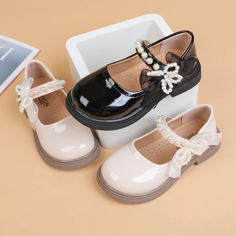 Modische, meistverkaufte, elegante Mädchen-Freizeitschuhe aus Leder, Sommer-Neuheit, runde Zehenpartie, bequeme Prinzessinnen-Flachschuhe – Detail 7