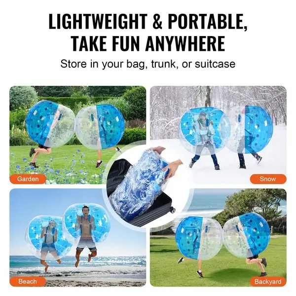VEVOR Bola de parachoques inflable, 1 paquete, bolas de Sumo Zorb de cuerpo de 5 pies/1,5 M para adolescentes y adultos, burbuja de hámster humano de PVC de 0,8mm de espesor