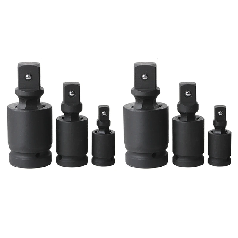 Air Cannon Pneumatic Universal Head Black Steel Rotation 1/2 3/8 1/4 Universal Joint Connector Joint Pneumatic Impact Sleeve