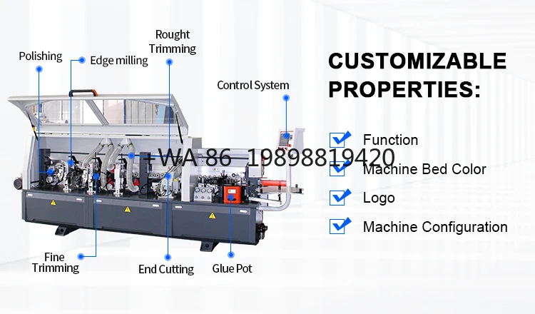 Banding Machine Wood Board Mdf Edge Bender with Trimmer China Woodworking Automatic Edge