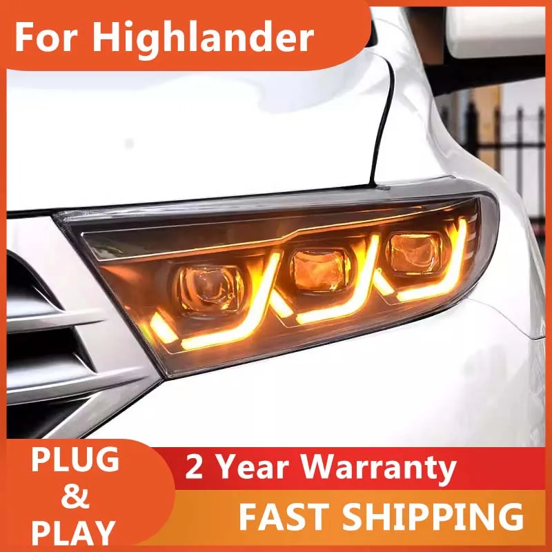 

Автомобильные аксессуары для Toyota Highlander, фары 2012-2014, фара Highlander DRL, указатель поворота, ближний свет, линза проектора