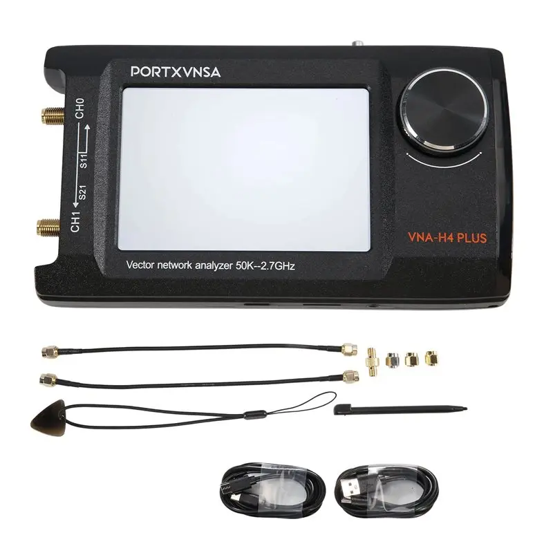 BHBD-Nanovna-H4 Plus Portable Vector Network Antenna Analyzer 4In IPS LCD Display Touch Sreeen 50Khz 2.7Ghz Bulid In 5000Mah