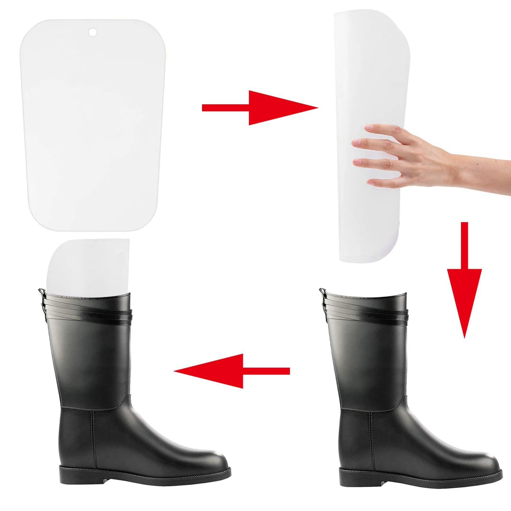 MACH-10 Pairs (20 Sheets 16 Inch) Boot Shaper Form Inserts Boots Tall Support For Women And Men Transparent Color