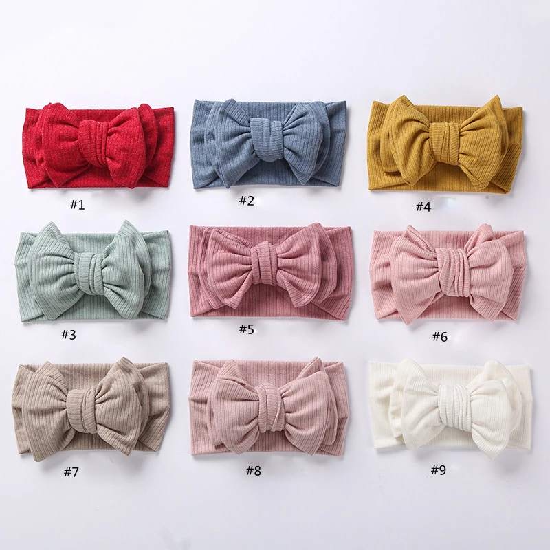 24pc/lot Baby Headband Ribbed Headbands For Children Elastic Hair Bands Girl Accessories Infant Head wraps Soft Turban Newborn